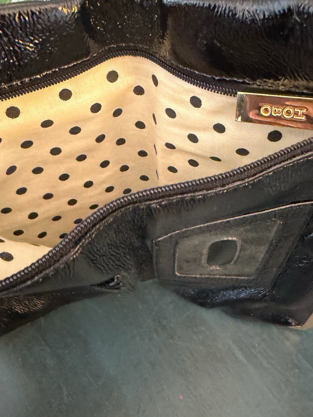 HOBO double wallet black with polka dots black and white lining. - Picture 4 of 7